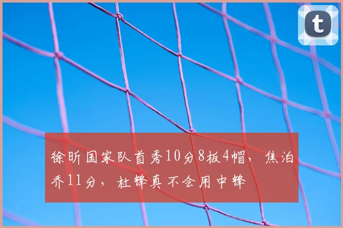 徐昕国家队首秀10分8板4帽，焦泊乔11分，杜锋真不会用中锋